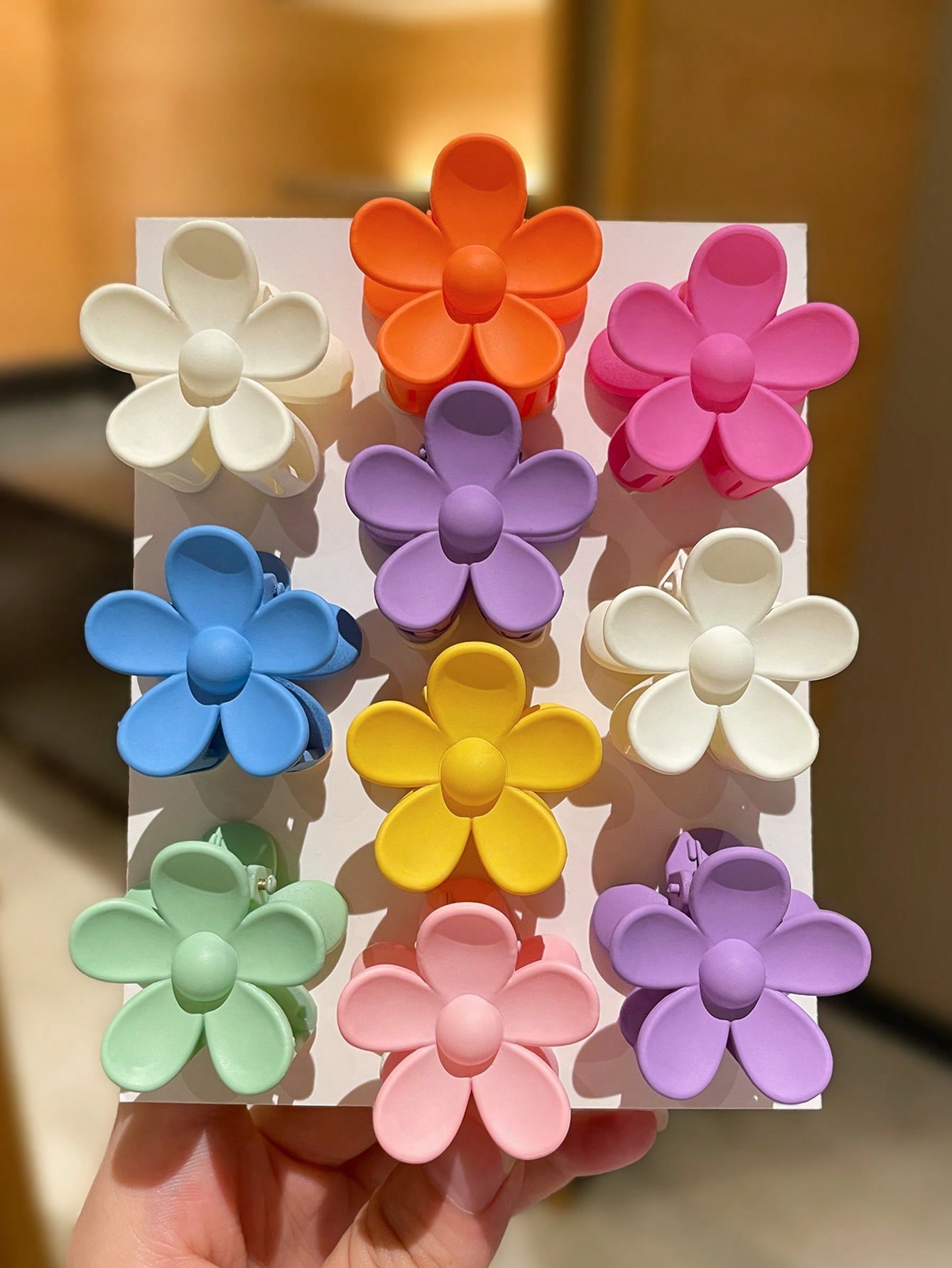 Travel Accessories Hawaii - 10pcs Colorful Matte Flower Hair Claws,
