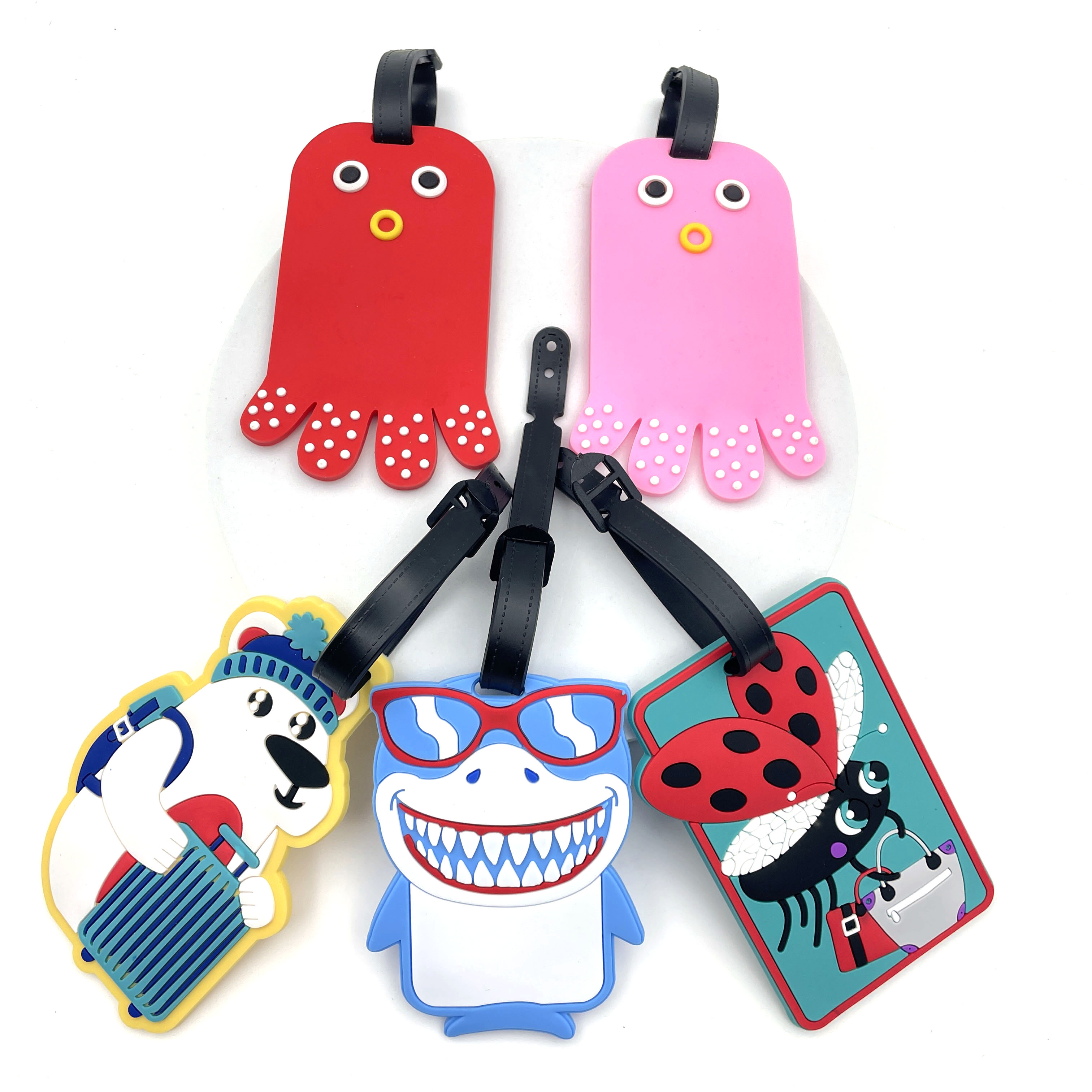Travel Accessories On Plane - 1PCS Geometric Soft Silicone Luggage Tags