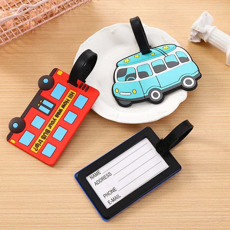 Travel Accessories On Plane - Cute Cartoon Cars PVC Silicone Luggage