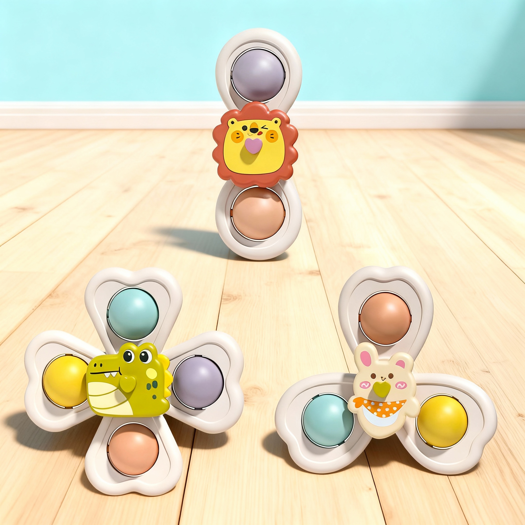 3PCS Suction Cup Rotating Toy  - Travel Accessories For Baby recension och pris