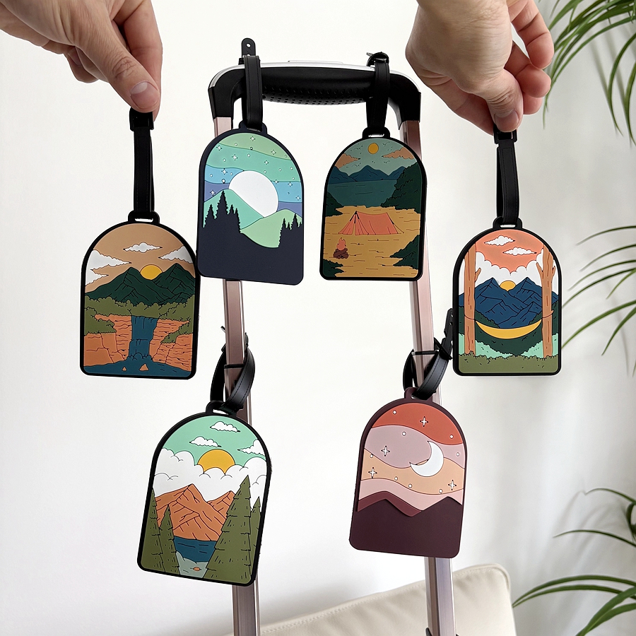 1/3/6pcs landscape luggage tag - Travel Accessories On Plane recension och pris