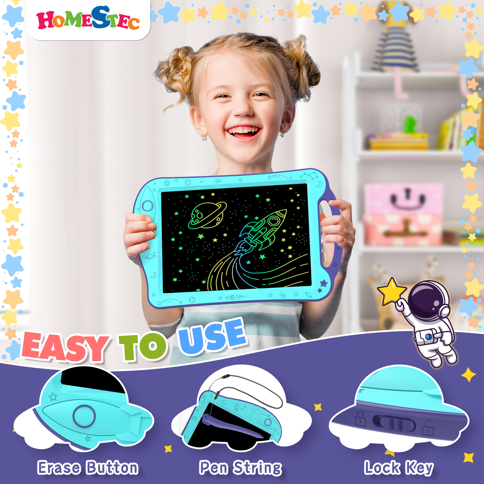 AstroDraw Colored Drawing Tabl - Travel Accessories For Toddlers recension och pris