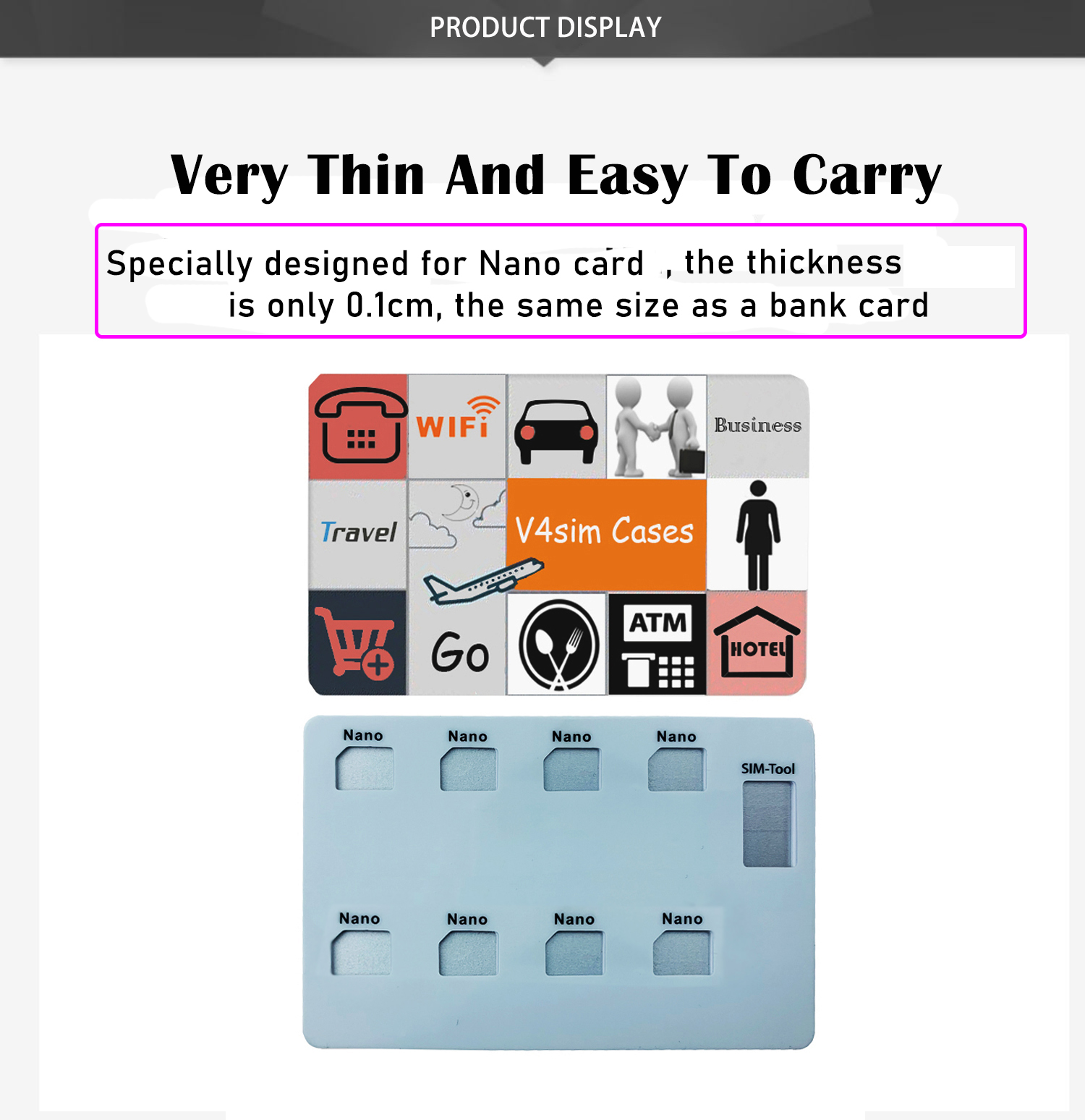 V4sim Cases Cartoon Nano Card  - Sim Card Holder Case recension och pris