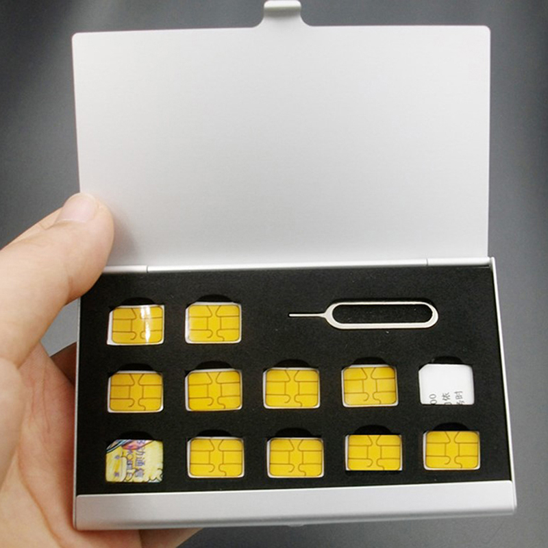 New 12-Slots-NANO+1-Slot-Card- - Sim Card Holder Case recension och pris