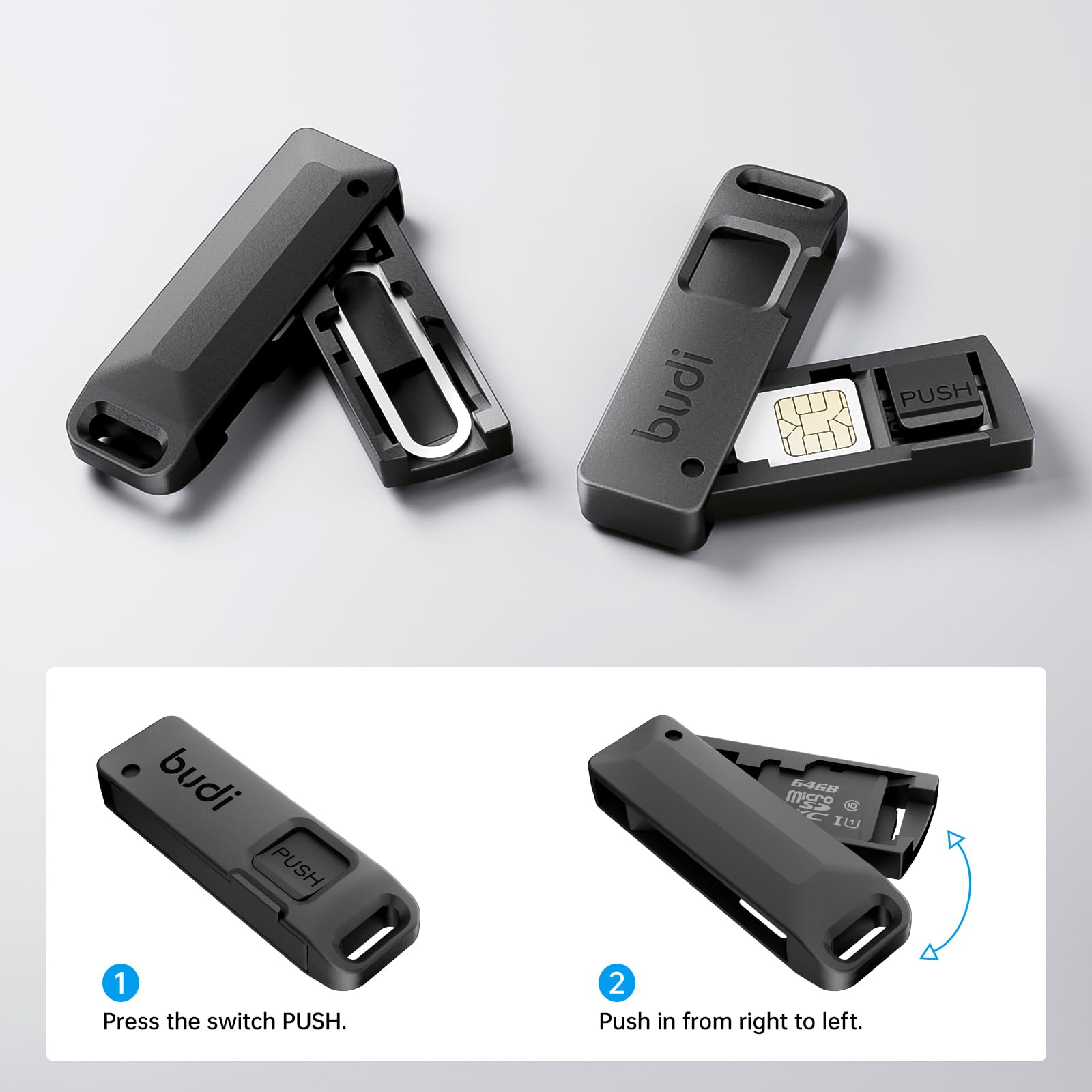 BUDI Anti-Lost SIM Card Eject  - Sim Card Holder Case recension och pris